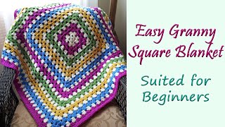 CROCHET: Easy Granny Square Blanket for Beginners