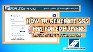 HOW TO GENERATE SSS PRN FOR EMPLOYERS 2021