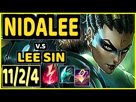 NIDALEE vs LEE SIN - 11/2/4 KDA JUNGLE GAMEPLAY - KR Ranked GRANDMASTER