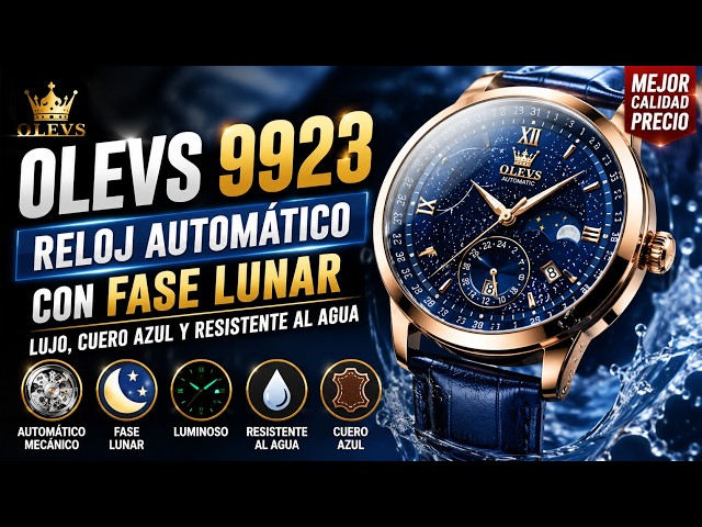 Vídeo relacionado con OLEVS Reloj para Hombre, Resistente al Agua, Esfera Azul, Reloj de Pulsera de Lujo de Acero Inoxidable de Dos Tonos con Fecha de día, Reloj de Cuarzo clásico Deportivo clásico de Moda