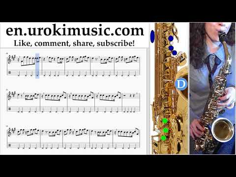 Saxophone lessons (Alto) Shakira - Me Enamoré Sheet Music Tutorial Part#2 um-i352