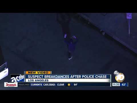 Suspect breakdances after Los Angeles police chase