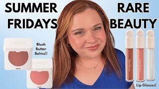 NEW RARE BEAUTY Positive Light LUMINIZING Lip Gloss & SUMMER FRIDAYS BLUSH BUTTER BALM - REVIEW