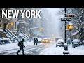 ️ ️ NYC Winter Snowstorm Walk Midtown Manhattan Streets In 4K