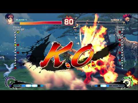 mayas2 [Fei] vs Umoton [Akuma] SSF4 Japanese Online Ranked Matches - TRUE-HD