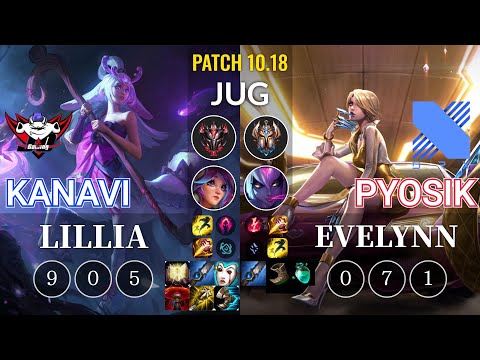 JDG Kanavi Lillia vs DRX Pyosik Evelynn Jungle - KR Patch 10.18