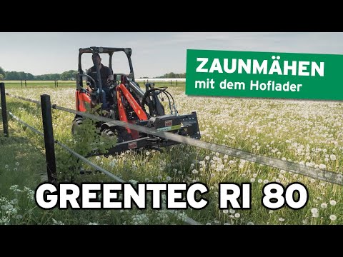 Zaunmähen mit dem Hoflader | Greentec RI 80 am Multiträger HXF 2302 | Produktvorstellung