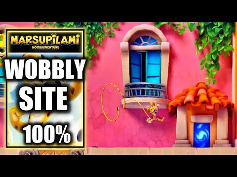 Marsupilami Hoobadventure - Wobbly Site (City) All Feather & Secret Area Ticket Walkthrough