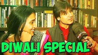 Krrish 3 actor Vivek Oberoi with his wife Priyanka Oberoi lighten up diyas video