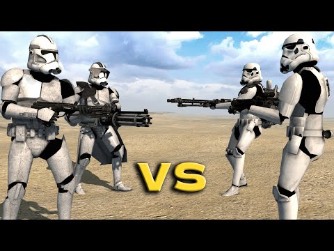CLONE TROOPERS vs STORMTROOPERS - Star Wars Cinematic Battle (4K)