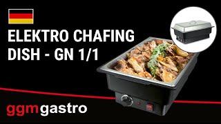 Chafing dish électrique - GN 1/1 - avec couvercle - Noir