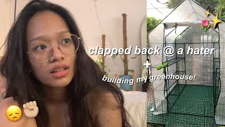 Addressing HATERS, building my greenhouse, and PLANT MAIL! 🤍 | Stay at Home Vlog