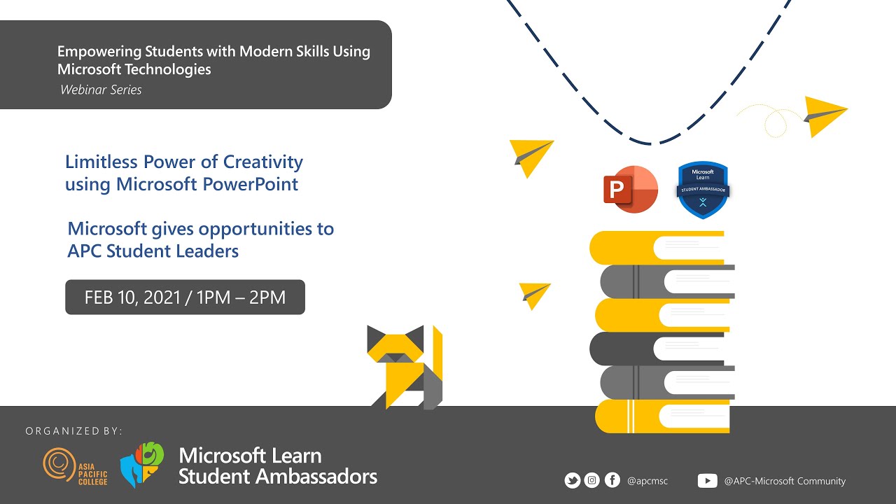 Limitless Power of Creativity using Microsoft PowerPoint; Microsoft Learn Student Ambassadors