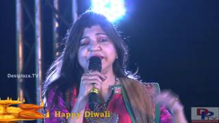Alka Yagnik singing Tip Tip Barsa Paani song at DFWICS Diwali Mela 2015 at Dallas
