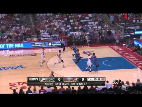 NBA, playoff 2014, Thunder vs. Clippers, Round 2, Game 4, Move 1, Russell Westbrook, dunk
