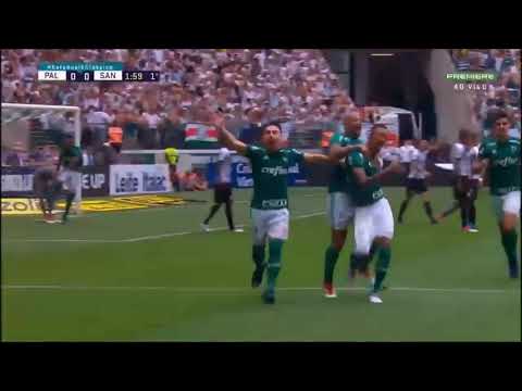 Gol Antônio Carlos, Palmeiras 2 X 0 Santos - Paulistão 2018 - 04/02/2018