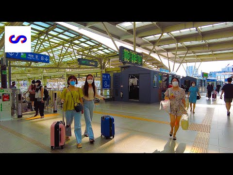 [4K] Caminhando pela estação de Seul - Seoul Skygarden e trem para Busan... 🚆🧟│Seul, Coreia