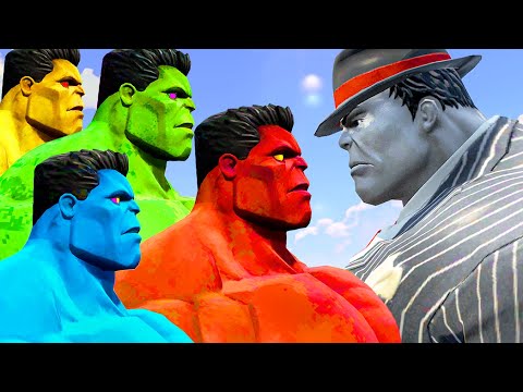 World War Hulk | Blue Hulk & Red Hulk & Yellow Hulk vs Grey Hulk Boss