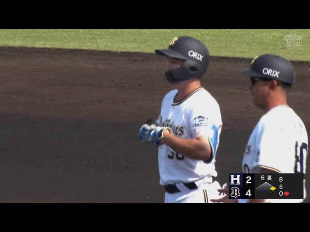 【ファーム】変化球を上手く弾いた!! バファローズ・山足達也 本日2度目のタイムリーで追加点!! 2024年5月18日 オリックス・バファローズ 対 くふうハヤテベンチャーズ静岡