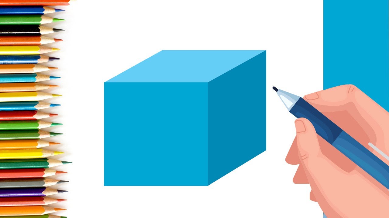 How to Draw 3D Cube for Kids