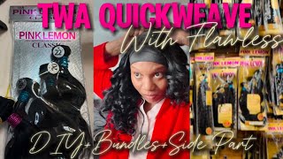 HOW TO: QUICK WEAVE SIDE PART W/LEAVE OUT ft. PINK LEMON BUNDLES 18”20”22” beauty supply hair