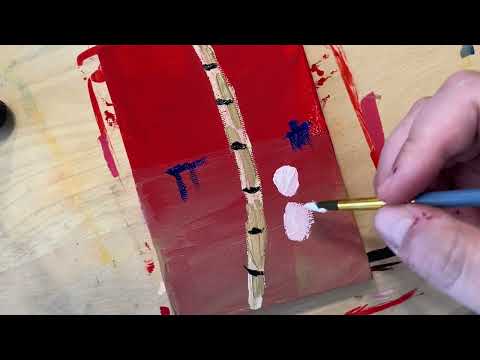 Acrylic on Canvas Panda and Bamboo