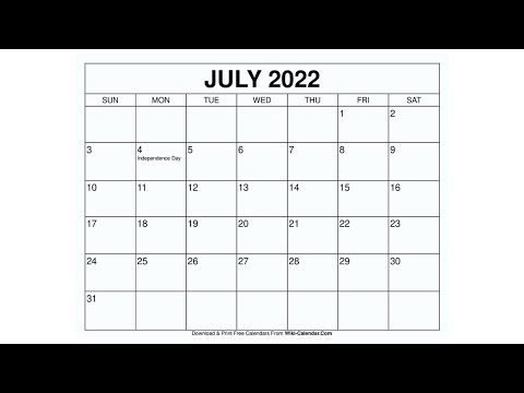 Printable July 2022 Calendar Templates with Holidays - Wiki Calendar