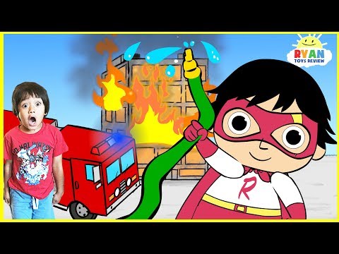 Ryan Fire Fighters Cartoon for kids! Fire Truck Emergency Vehicles Animation for Children