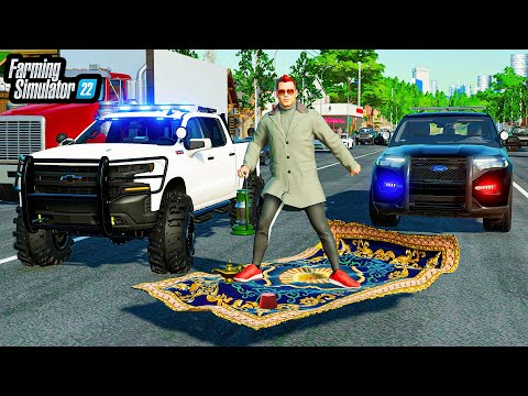 MAGIC CARPET TROLLING COPS! (LIFTED POLICE TRUCK) | FS22