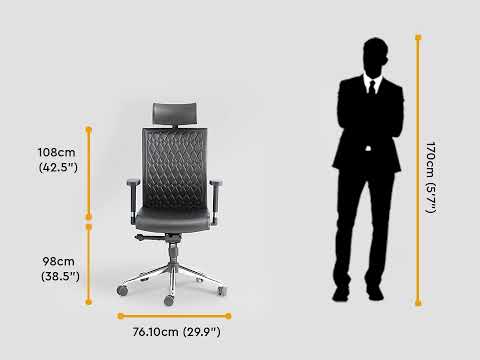 Leatherette godrej elite high back chair, adjustable arm