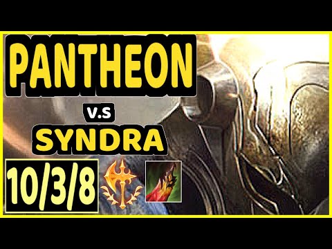 SKT T1 FAKER (PANTHEON) vs SYNDRA - 10/3/8 KDA MID CHALLENGER GAMEPLAY - KR