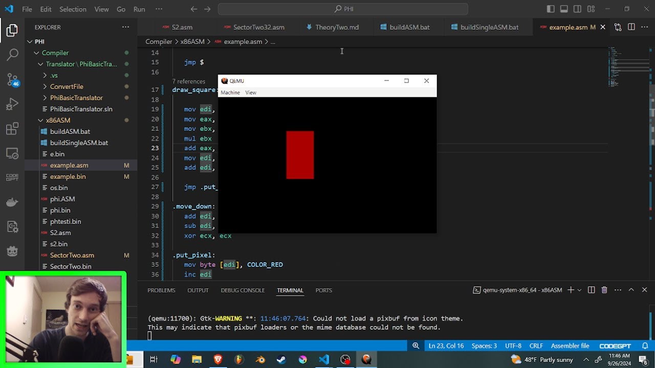 Game Development in x86 Assembly Language - Draw Rectangle