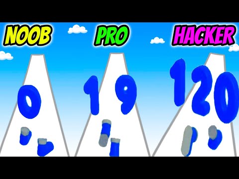 Number Race 3D - NOOB vs PRO vs HACKER