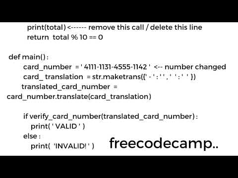 Implementing The Luhn Algorithm Python Beta Certification Step 35