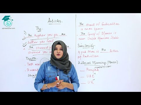 Uses of Articles Lecture 2 | English Language