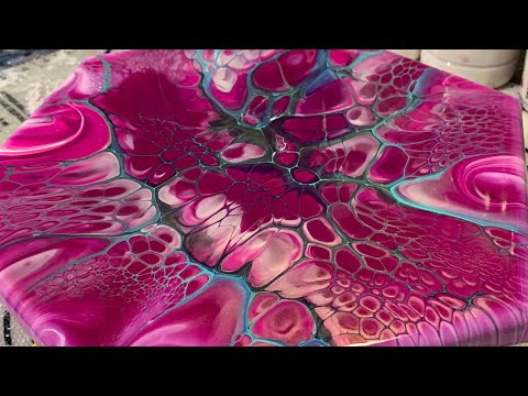 #94 Shimmery Spring Pink Bloom - Colorful Background Swipe  | Acrylic Pour Painting | Fluid Art