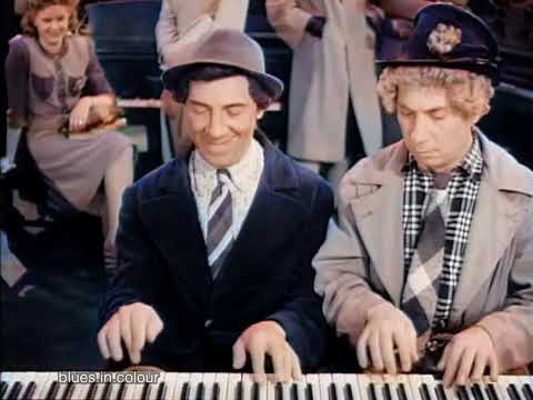 The Marx Brothers - Piano Scene from 'The Big Store' [Colourised] 1941