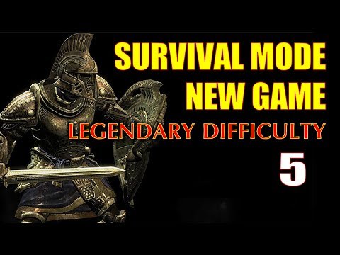Skyrim SURVIVAL MODE Walkthrough Legendary, New Game Part 5 - Bound Bow Special Op!
