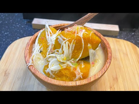 Pumpkin sago coconut dessert #khmer #best #yummy #recipe #childhood