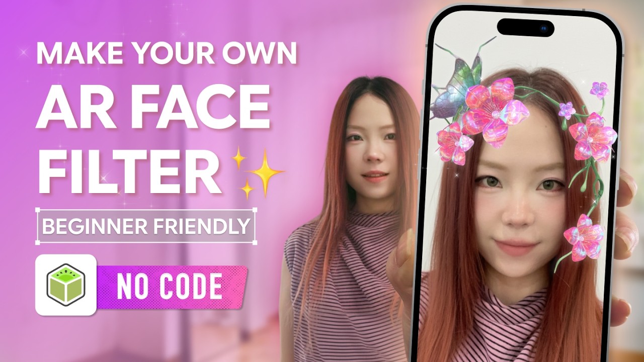 Easy WebAR Tutorial for Beginners: Make a Flower Face Filter in 3 Minutes #kivicube #digitalfashion