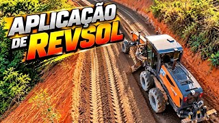 Aplicação de revsol. #revsol #motoniveladora #patrolamento
