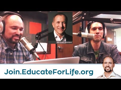 Kevin interviews Michael Shermer while handcuffed to an evolutionist