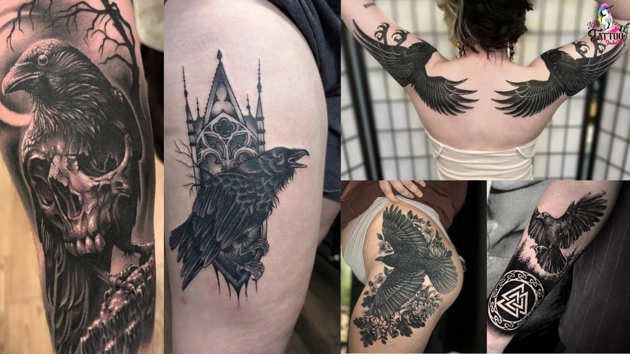 Elegant Raven Tattoo Designs 2025 | Dark Elegant Bird Tattoo Designs | Beautiful Raven Tattoo Ideas