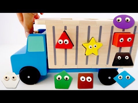 Wooden Truck Toy with Hammer for Kids | Learn Shapes and Colors for Toddlers with Wooden Toys