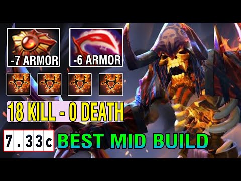 7.33C [Clinkz] Midlane Build -Full Enemy's Armor Solar Crest + Desolator Crazy DMG 18Kills - 0 Death
