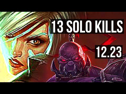 RIVEN vs SION (TOP) | 13 solo kills, 2.5M mastery, Dominating, Rank 15 Riven | KR Master | 12.23
