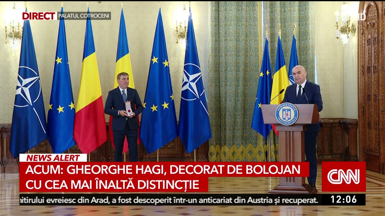 Gheorghe Hagi, cu lacrimi în ochi, după ce a fost decorat la Palatul Cotroceni