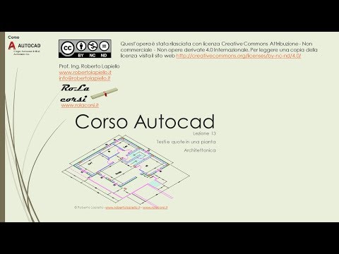 Corso Autocad - Lezione 13 - Testi e quote in una pianta