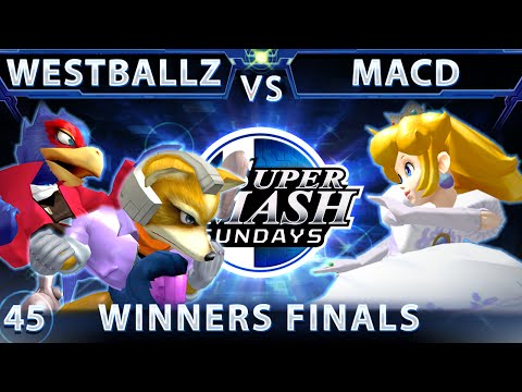 SSS 45 - Tempo Westballz (Falco/Fox) Vs. Splyce MacD (Peach) SSBM Winners Finals - Smash Melee