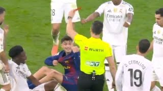 Pedri's first red card of his entire career